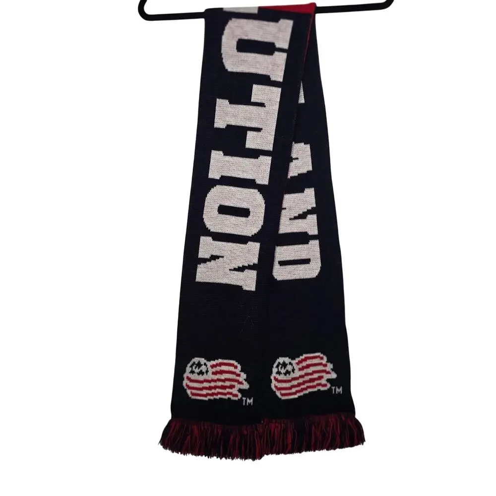 New England Revolution MLS Double Sided Winter Scarf Logo Red Blue Patriots‎
